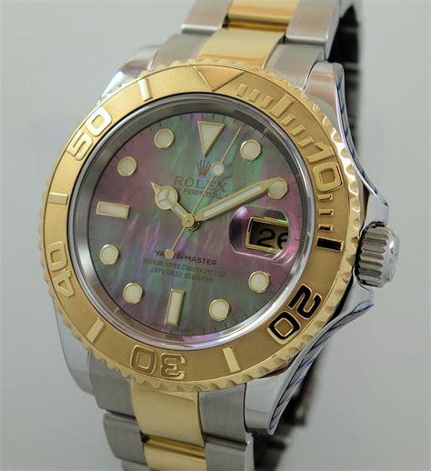 rolex yachtmaster black mother of pearl dial|Rolex 16623 for sale.